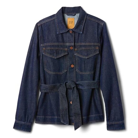 Belted Denim Jacket - Picture 1 of 3